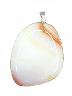 White and orange chalcedony pendant clipart