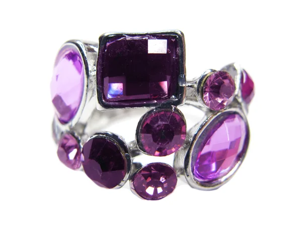Šperky prsten s jasným krystaly — Stock fotografie