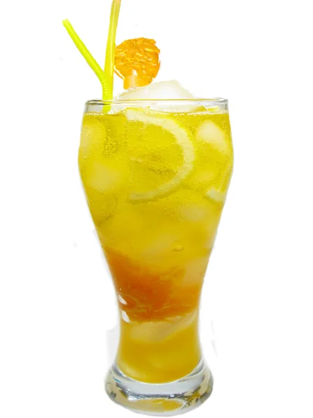 Fruit koude sap drinken met citroen en sinaasappel — Stockfoto