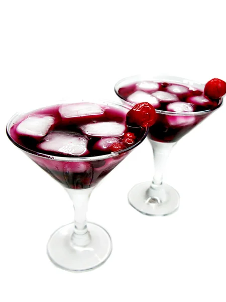 Alcohol liqueur cocktail with cherry — Stock Photo, Image