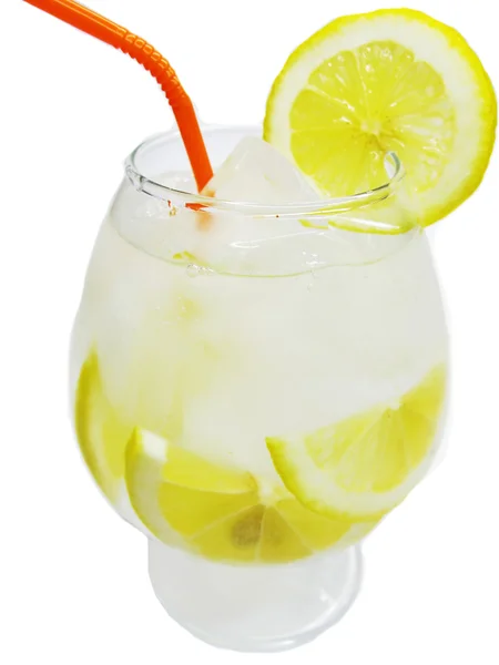 Fruit white punch cocktail drink with lemon — Stock Photo, Image
