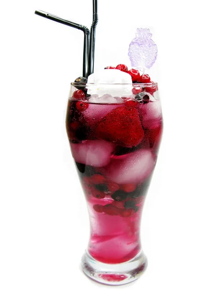 Fruit cold juice drink with berries — Stock Photo, Image