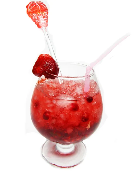 Rood fruit punch cocktail drinken met granaatappel — Stockfoto