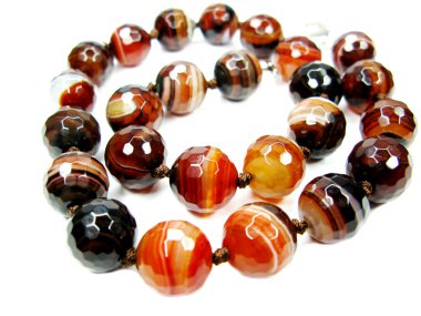 Sardonyx semiprecious beads necklace clipart