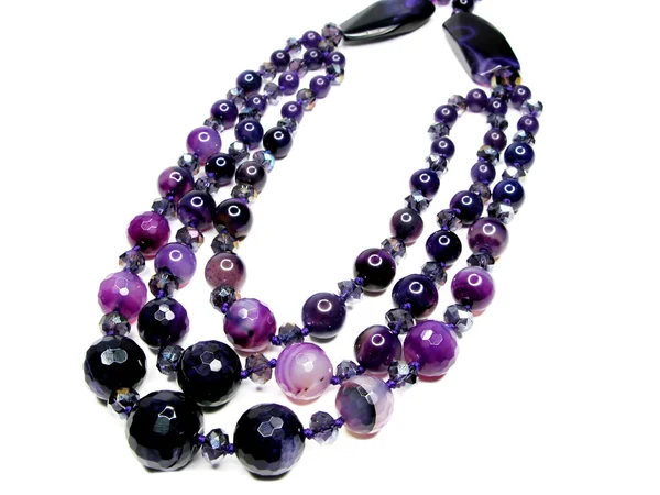 Collier de perles semi-précieuses améthyste — Photo