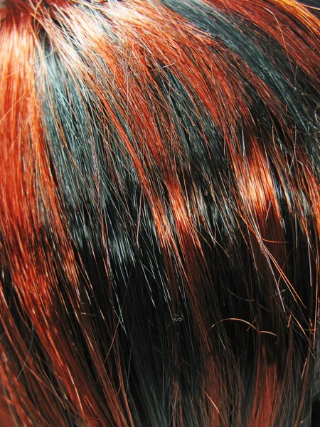 暗いハイライトの髪のテクスチャの背景 — ストック写真
