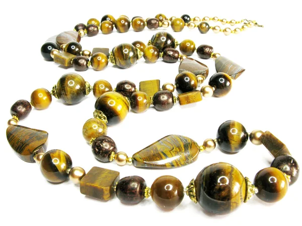 Tiger eye semigem sieraden kralen — Stockfoto