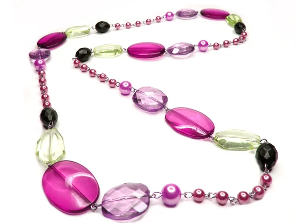 Ljusa rosa smycken pärlor — Stockfoto