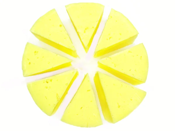 Τυρί κύκλο και κομμάτια — Φωτογραφία Αρχείου