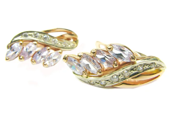 Gold jewellerry earrings — Stock Photo, Image