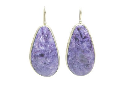 Violet semigem silvery earrings clipart