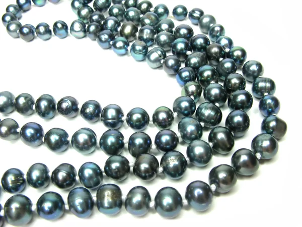 Black pearl beads — Stock Photo, Image