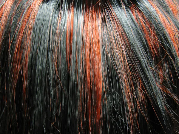 Black highlight hair texture background — Stock Photo, Image