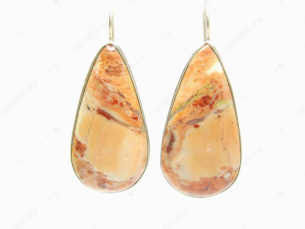 Orange round earrings