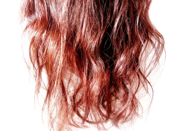 Tmavě červené vlasy vlna — Stock fotografie