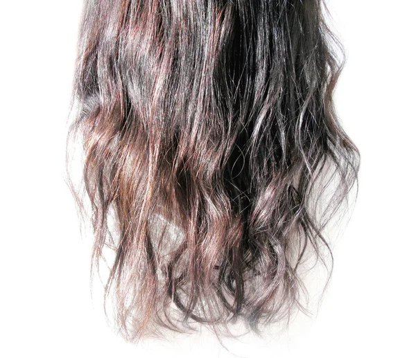 Černé vlnité vlasy textury — Stock fotografie