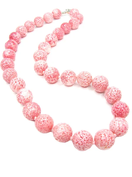 Perline di corallo rosa gioielli — Foto Stock