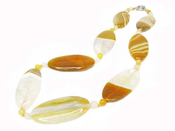Perline di agata gialla e calcedonio — Foto Stock
