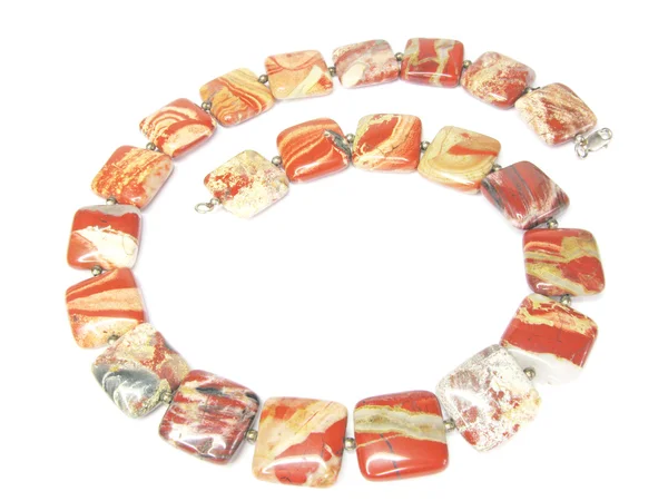Röd jasper smycken pärlor — Stockfoto