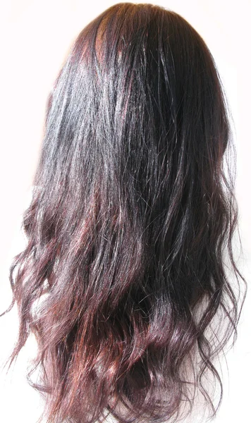 Cachos de cabelo preto brilhante — Fotografia de Stock