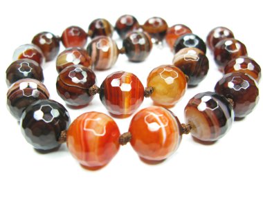 Semiprecious sardonyx beads clipart