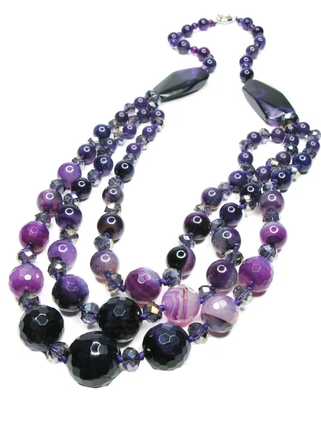 Perles de collier semi-précieuses améthyste — Photo