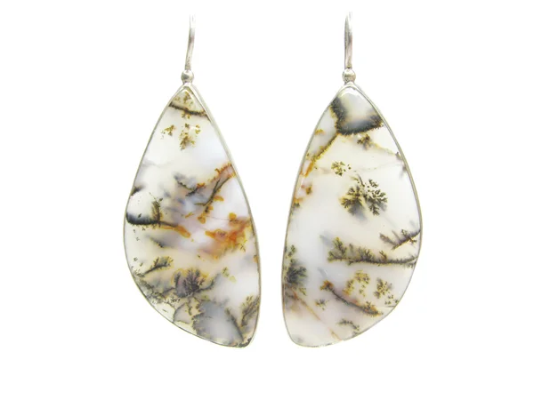 Agate semigem jewellery earrings — Stock Photo, Image