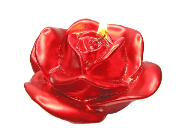 Vela de spa rosa roja perfumada — Foto de Stock