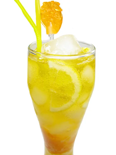 Fruit cold juice drink with ice — Stock Photo, Image