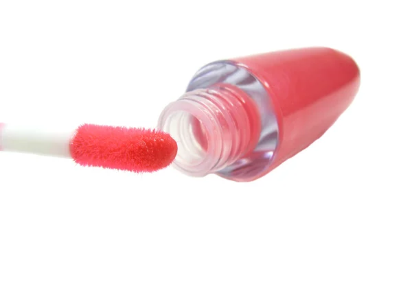 분홍색 입술 광택 액체 립스틱 — 스톡 사진