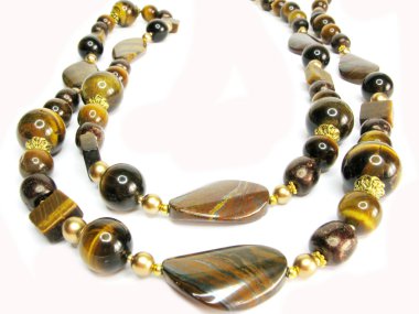 Jewellery semiprecious brown beads clipart