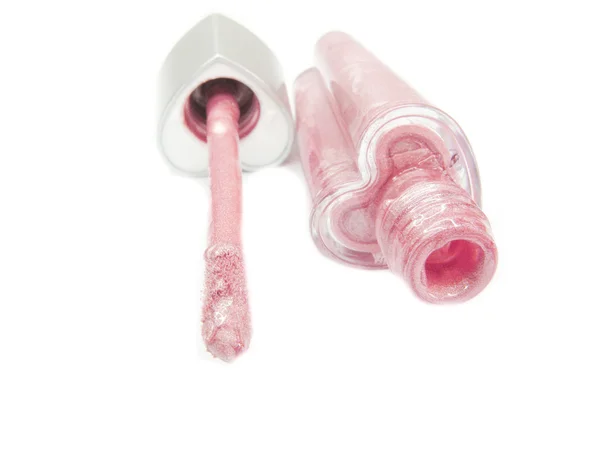 Liquid pink lip gloss lipstick — Stock Photo, Image