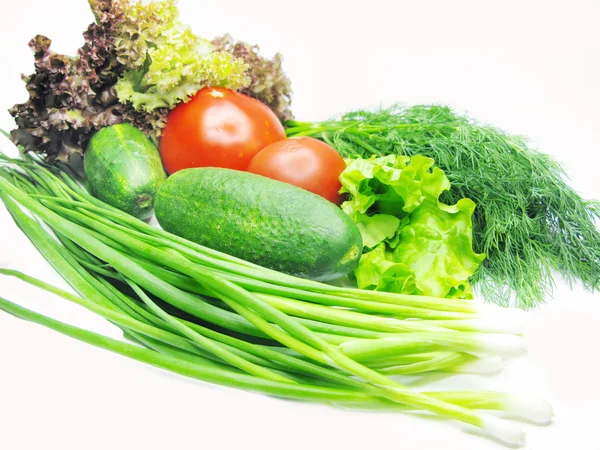 Gurkentomaten Salat Zwiebeln Fenchelgemüse für Salat — Stockfoto