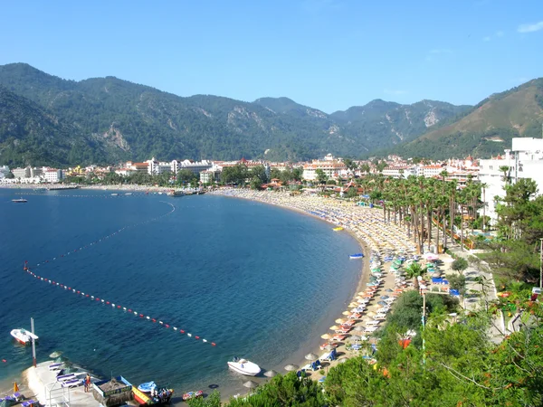 Paisaje de playa icmeler marmarmaris resort pavo — Foto de Stock