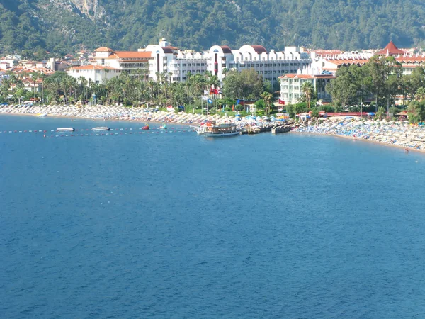 stock image Resort coastline with hotel and sea turkey