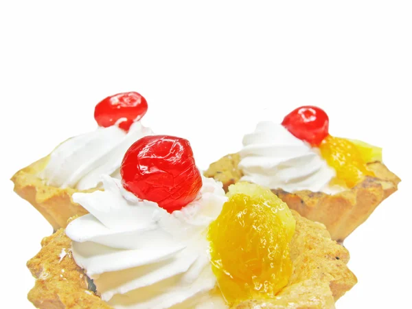 Słodkie fancycakes z owocami — Zdjęcie stockowe