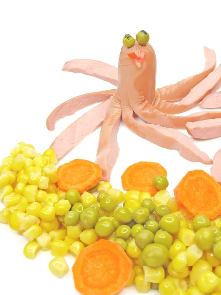 Creative porridge squid shape — Stock Photo, Image
