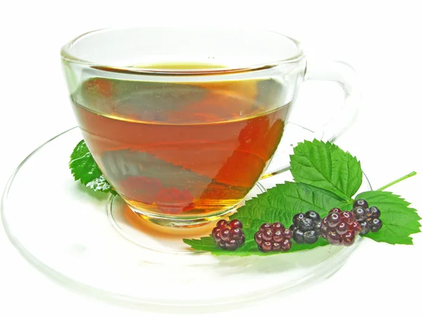 Fruit herbal tea with blackberry extract — Stock Photo, Image
