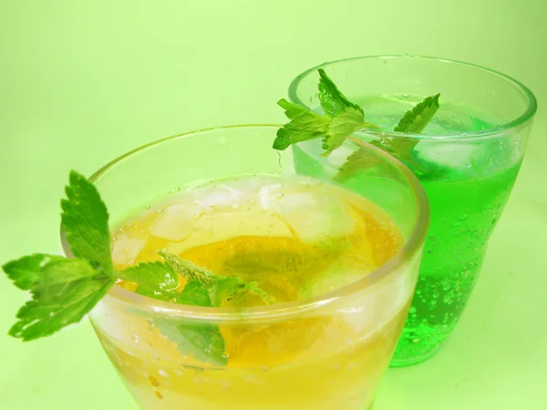 Green and yellow lemonade — Stock Photo, Image