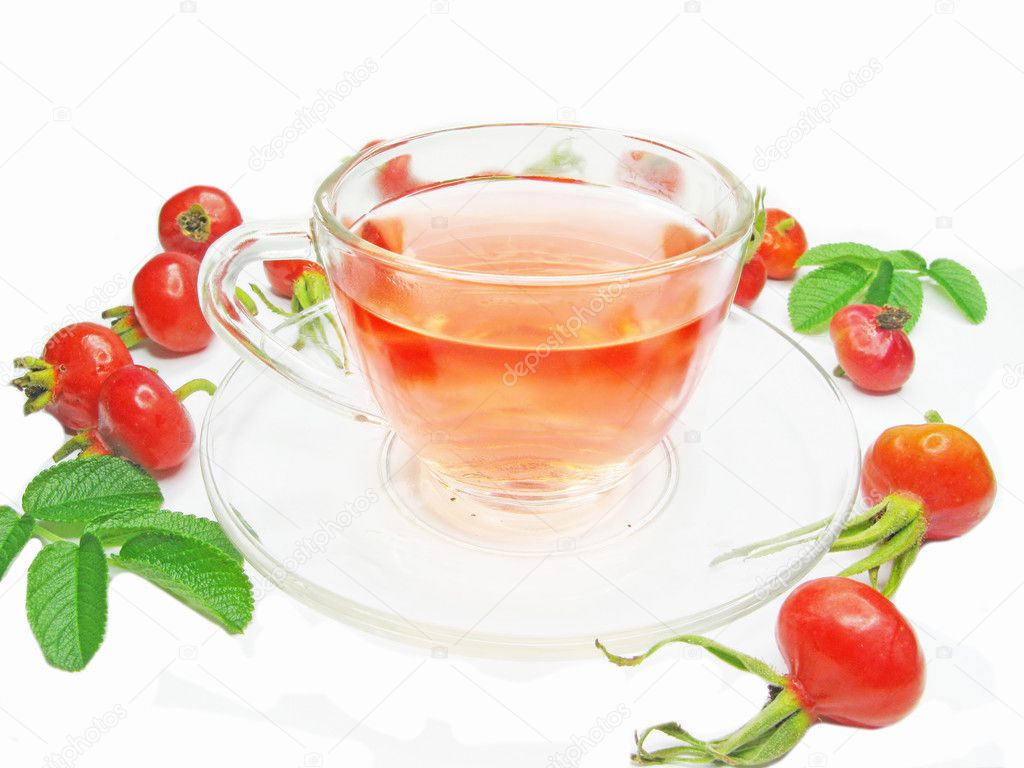 Fruit red tea withwild rose hip