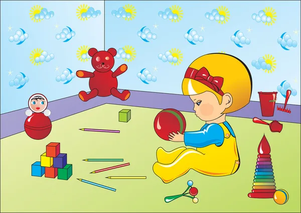 Jouer l'enfant — Image vectorielle