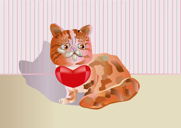 Сердце котенка — стоковый вектор