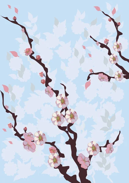 Stock vector Flowers, trees, sakura