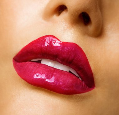 Sensual Mouth. Red Lipstick clipart