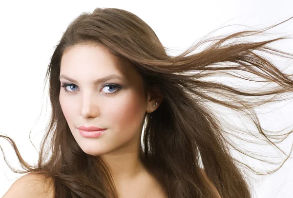 Mooi meisje met lange haren. perfecte huid — Stockfoto