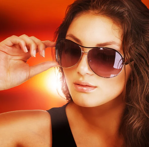 stock image Beautiful Fashion Woman Wearing Sunglasses