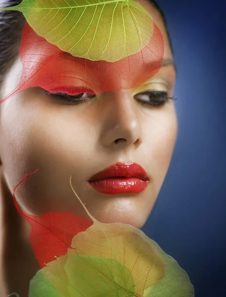Herbst-Makeup.Beauty-Porträt — Stockfoto