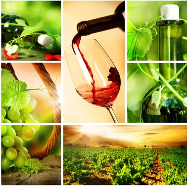 Wine. Beautiful Grapes Collage clipart