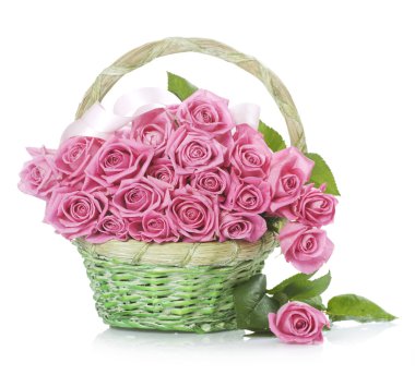 Valentine Roses in the Basket clipart