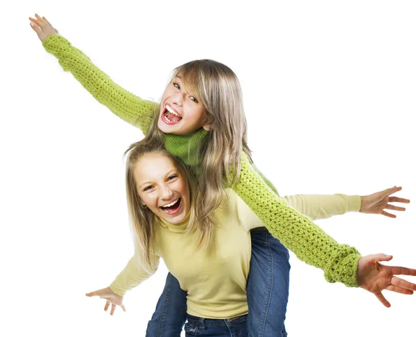 Tienermeisjes hebben plezier Vrienden Emoties — Stockfoto